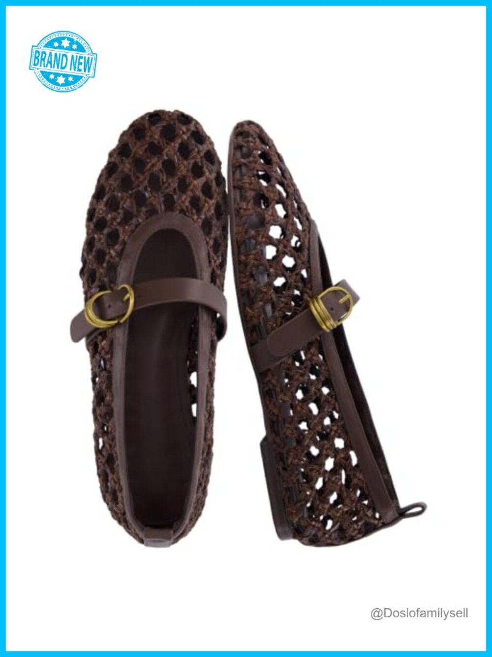 Wendy Woven Mary Jane Flats Memory Foam Faux Leather Women Shoes